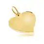 Złoty wisiorek 585 - asymetryczne płaskie serce, satynowa powierzchnia, lśniące krawędzie, GG30.03 Sklep