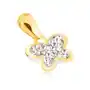 Biżuteria e-shop Złoty wisiorek 585 - motyl wyłożony przezroczystymi cyrkoniami, lśniący zarys Sklep