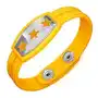 Żółta gumowa bransoletka - gwiazdy na wstawce, grecki klucz, Z9.4 Sklep