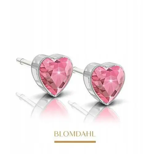 Blomdahl Kolczyki Hipoalergiczne Heart Light Rose 6 mm