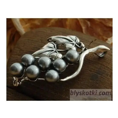 Botanica - srebrna broszka z perłami