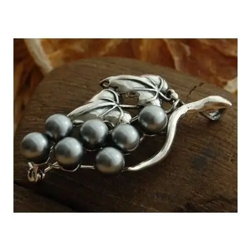 Botanica - srebrny wisiorek z perłami, kolor biały