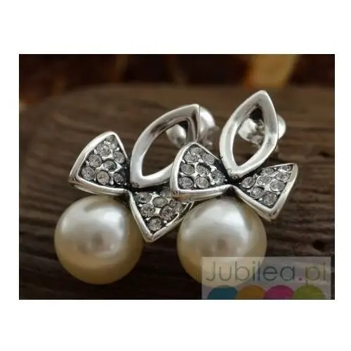 BRABANTIA 2 - srebrne kolczyki z perłami, kolor biały