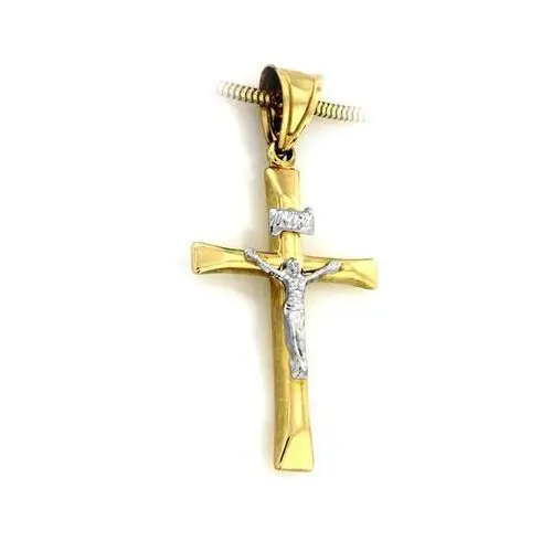 Brak- Złoty krzyż 585 krzyży z jezusem białe złoto