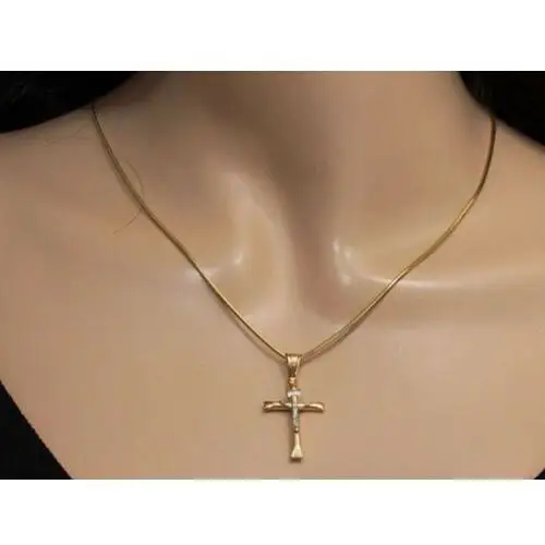 Brak- Złoty krzyż 585 krzyży z jezusem białe złoto 3