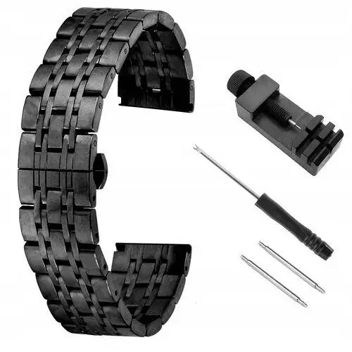 Bransoleta Do Zegarka – 22MM – Czarna – Premium, kolor czarny