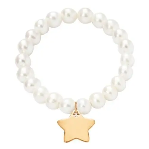 Bransoletka z pozłacaną gwiazdką na dużych białych perłach
