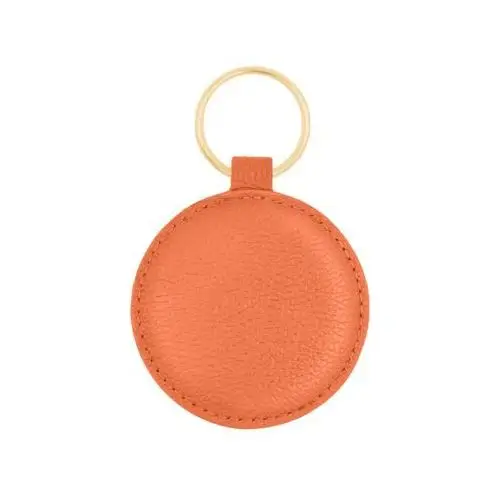 Brelok medalik pomarańczowy z okuciem w złotym kolorze