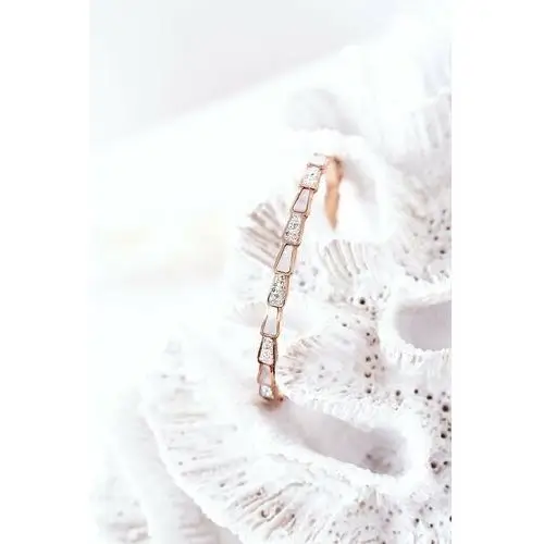 Bransoletka stalowa z cyrkoniami i perłą różowe złoto Butosklep