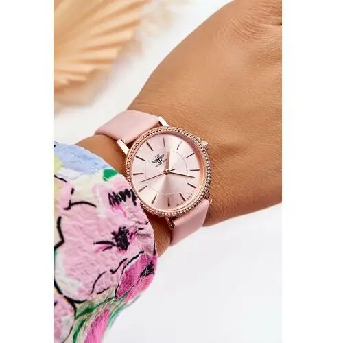 Damski klasyczny zegarek na pasku michael john różowy Butosklep