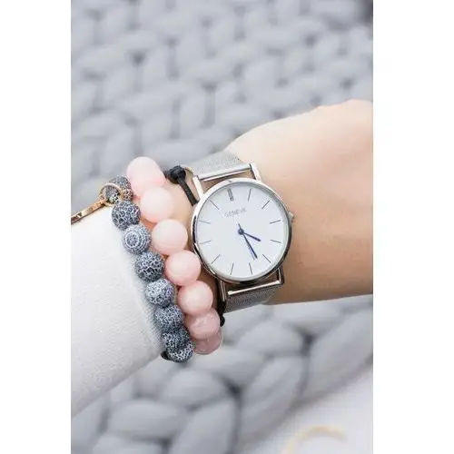 Damski srebrny szykowny zegarek z bransoletą Butosklep