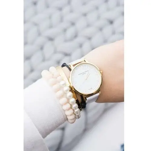 Butosklep Damski stylowy klasyczny biały zegarek