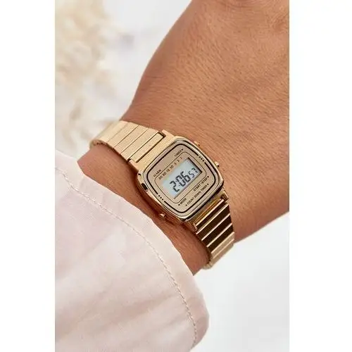 Butosklep Damski zegarek cyfrowy retro na bransolecie ernest e54101 złoty