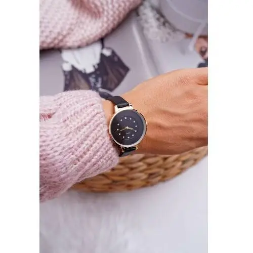 Damski zegarek czarny kryształki maniaq Butosklep