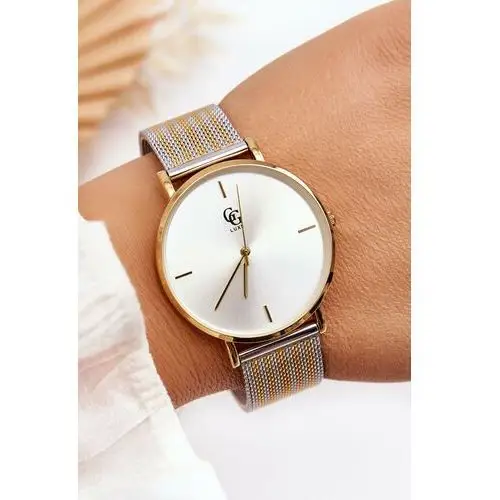 Damski zegarek gg luxe srebrno-złoty fiber Butosklep