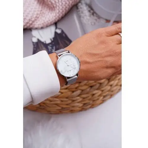 Damski zegarek gg luxe srebrny biała tarcza bemas Butosklep