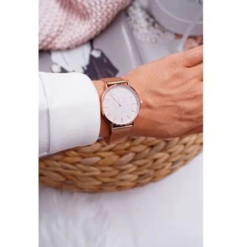 Damski zegarek michael john różowe złoto brokat pergla Butosklep