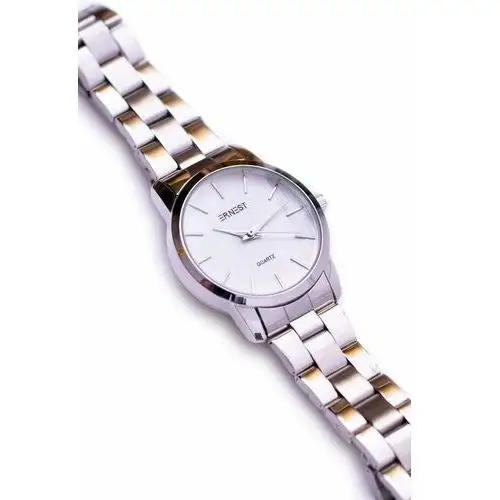 Butosklep Ernest damski srebrny zegarek z bransoletą feluci biała tarcza