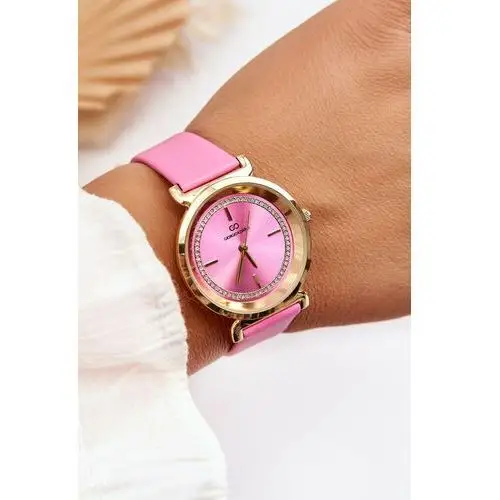 Klasyczny damski zegarek skórzany giorgio&dario różowy Butosklep