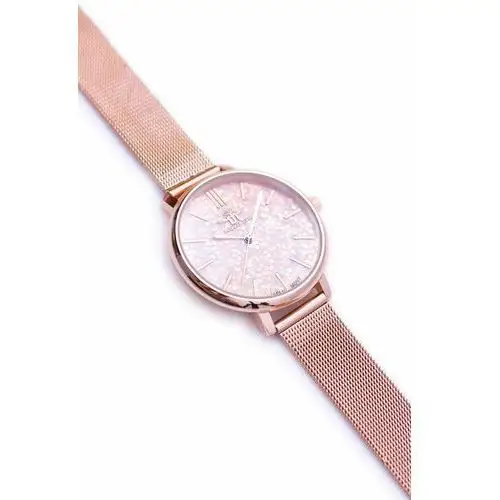 Michael john damski zegarek różowa brokatowa tarcza różowe złoto eneli Butosklep