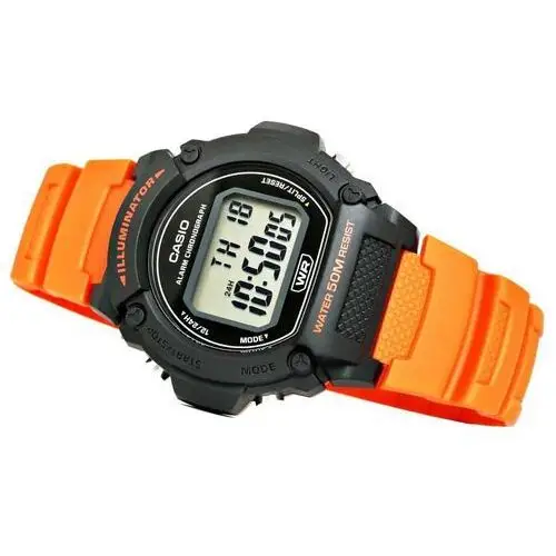 Casio Zegarek męski elektroniczny pomarańczowy w-219h-4avdf 2