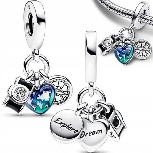 Charms do bransolet Apart Róża Wiatrów srebro C307, kolor różowy