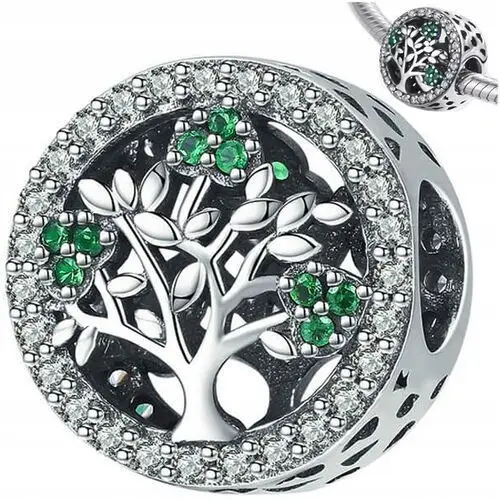 Charms Drzewo srebro 925 zawieszka S925 koralik, kolor czerwony