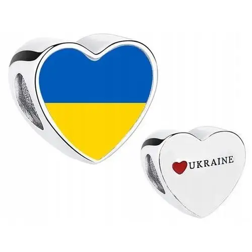 Charms Kocham Ukrainę Ukraina Flaga serce s925