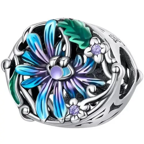 Charms Kwiatek Charms Kwiat Charms Srebro 925