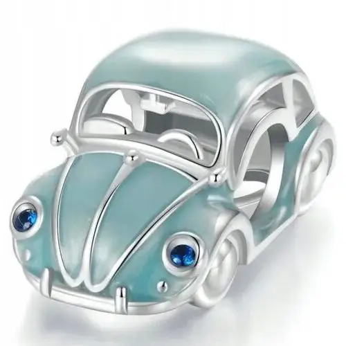 Charms samochód Volkswagen Beetle Garbus Srebro 925 białe złoto