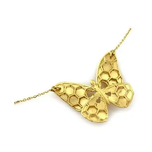 Złoty naszyjnik z efektownym ażurowym motylem