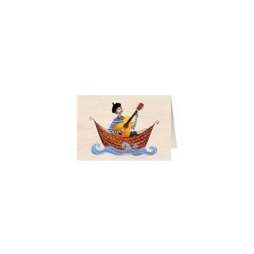 Cozywood karnet drewniany c6 + koperta mężczyzna w łódce