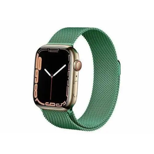 CRONG Pasek Milano Steel do Apple Watch 42/44/45 mm (zielony), kolor zielony