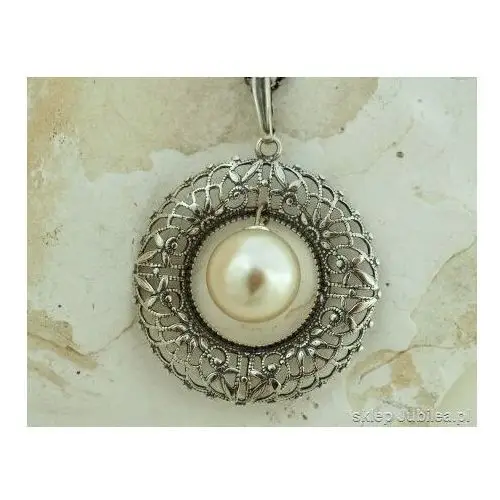 Dorina - srebrny wisior z perłą, kolor szary