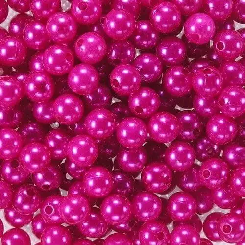 Koraliki perłowe 10 mm (10szt) Fuksja, kolor różowy