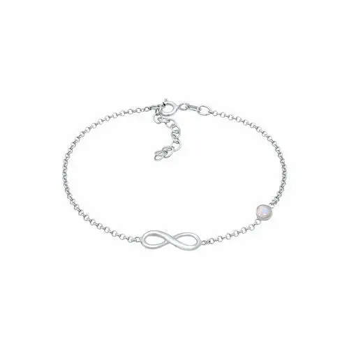 Elli elli bransoletka damski soliter infinity symbol z kamieniem księżycowym w srebrze 925 sterling silver armband 1.0 pieces