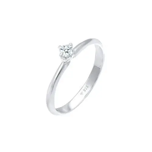 Elli DIAMONDS Pierścień Damski pierścionek filigranowy Classic z diamentem (0.11 ct.) w srebrze 925 Sterling Silver ring 1.0 pieces