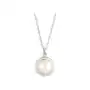 Elli Elli Naszyjnik Damski klasyczny okrągły wisiorek z syntetyczną perłą w srebrze próby 925 Sterling Silver halskette 1.0 pieces Sklep