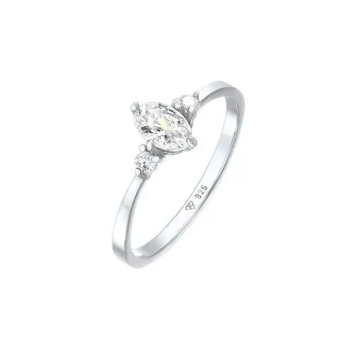 Elli Elli Pierścień Damski pierścionek zaręczynowy owalny z kryształami cyrkonii w srebrze próby 925 Sterling Silver ring 1.0 pieces