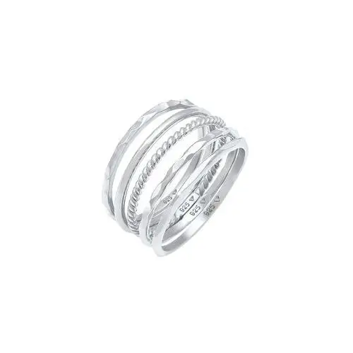 Elli pierścień damski zestaw pierścionków minimal trendy bloger basic w srebrze próby 925 sterling silver ring 1.0 pieces Elli