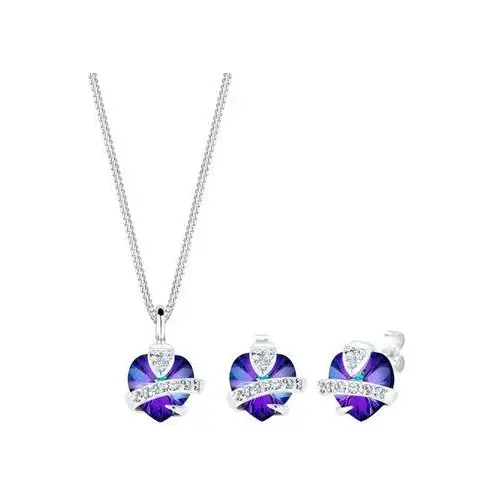 Elli Elli Zestaw biżuterii Damskie serduszko z kryształami w kolorze niebieskim w srebra próby 925 schmuck 1.0 pieces