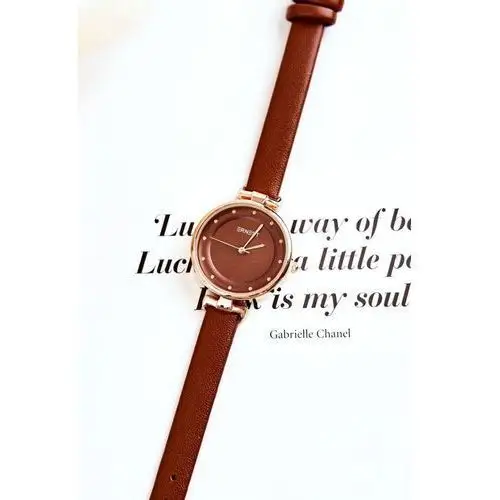 Damski analogowy zegarek brązowy Ernest
