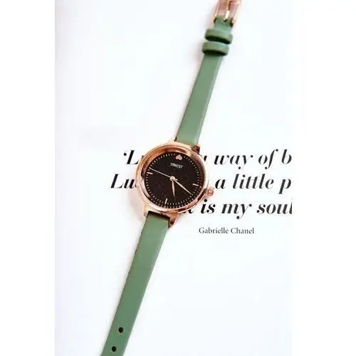Ernest Damski zegarek na cienkim pasku zielony