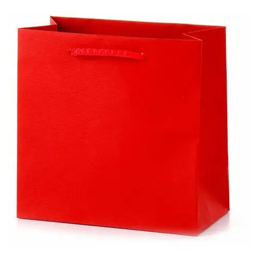 Torebka prezentowa czerwona, format CD 15,5 x 15,5 x 8 cm