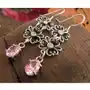 FENDI - srebrne kolczyki z różowym kryształem Svarowskiego, kolor różowy Sklep