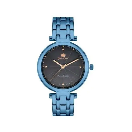 Niebieski DAMSKI zegarek z czarną tarczą
