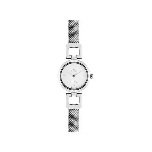 Zegarek damski w srebrnym kolorze biała tarcza G. rossi