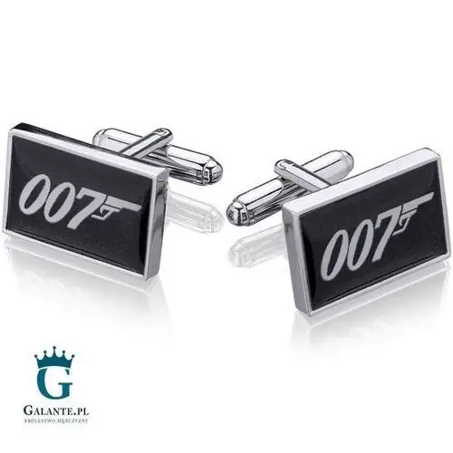 Spinki do mankietów 007 james bond ps-184b, kolor czarny