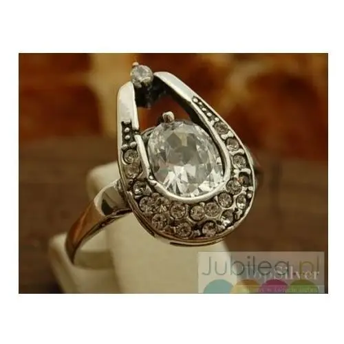 GENEWA - srebrny pierścionek z kryształami, kolor szary