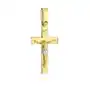 Krzyż złoty satynowy z ukrzyżowanym Jezusem Sklep